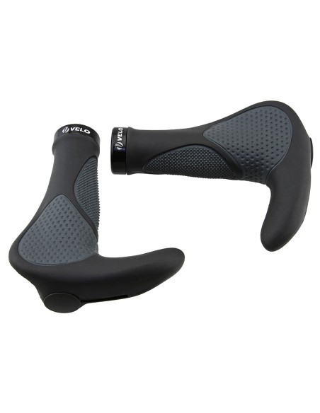 Grips 7/8 long 135mmTriple Density With Bar-End Black/Gray.